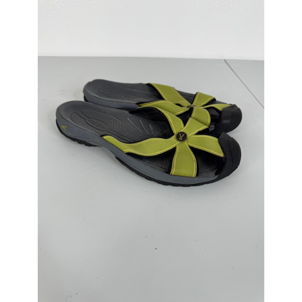 Keen Bali Women 7 Lime Green Gray Slide Sandals Outdoor Comfort Walking 1003507